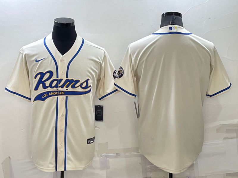 Men Los Angeles Rams Blank Cream 2022 Nike Co branded NFL Jersey->buffalo bills->NFL Jersey